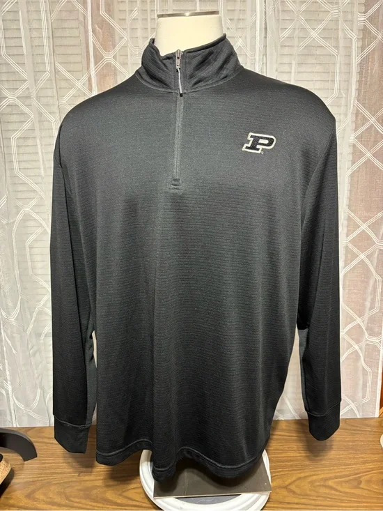 Purdue University Boilermakers 2XL Champion Black Pullover w/Logo quarter zip32L