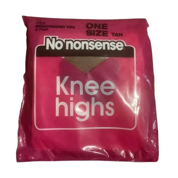 No Nonsense Knee Highs Reinforced Toe One Size Tan 2 Pairs 94%‎ Nylon 6% Spandex