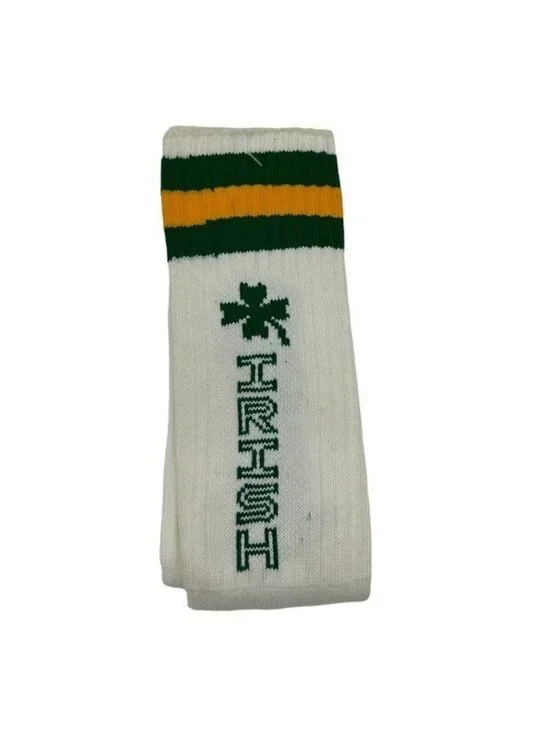 Top Sox Irish Ireland Shamrock Vintage Retro Tube Socks Women's M 80s 70s Stripe