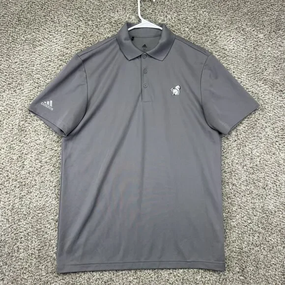 Oakmont Country Club Polo Shirt Men's Medium Gray Adidas Primegreen Golf Stretch