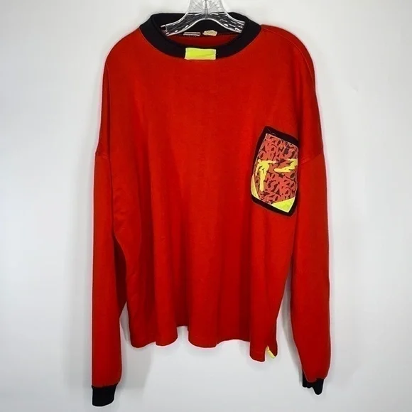 Vintage Generation One 80's Red Snowboard Sweatshirt Size XL