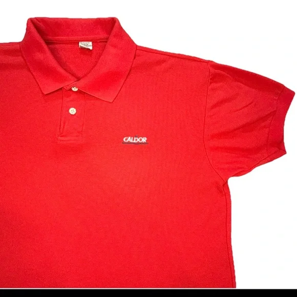 Vintage Caldor Staff Employee Polo Shirt‎ Red Medium