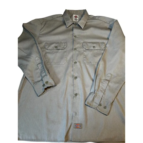Dickies Brown Work Shirt Button Down‎ Utility Workwear Gorpcore Men's Large