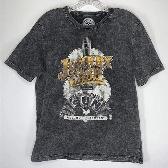 Johnny Cash Sun Record Company Gray Tshirt Size Medium
