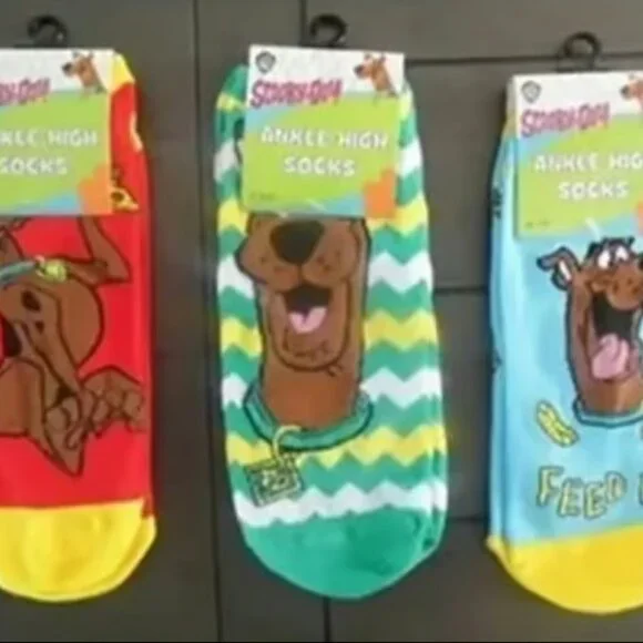 Scooby Doo! Ankle High Socks, 3 Pairs Size 9-11