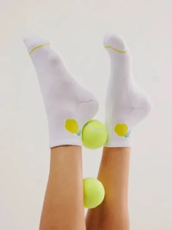 NWT FREE PEOPLE MOVEMENT Fruity Frolic Ankle Socks | Lemon MSRP $18