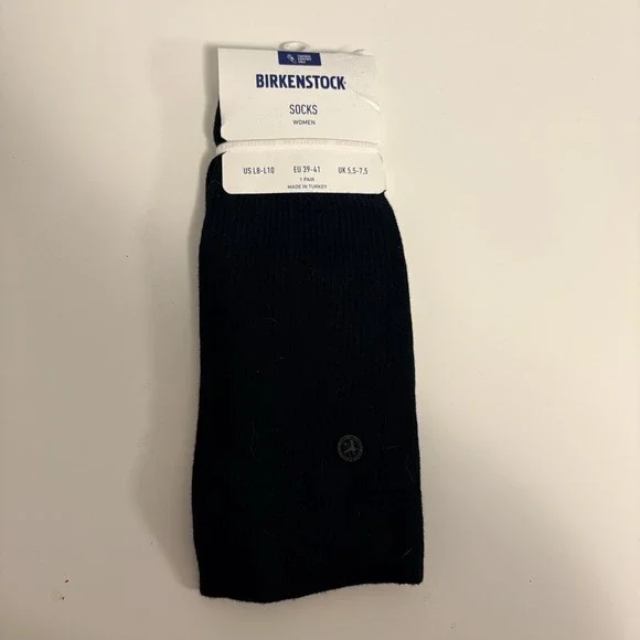 Birkenstock Footbed Comfort Sole Socks Black Woman Size US L8-L10