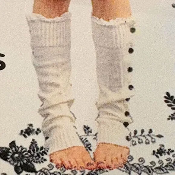 Bundle 2 Pair Cream & Gray Leg Warmers NWT