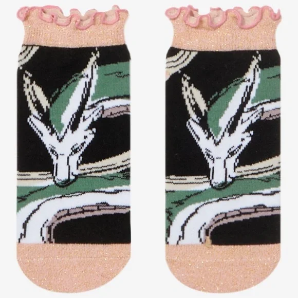 Studio Ghibli Spirited Away Haku Glitter Trim‎ No-Show Socks Hot Topic