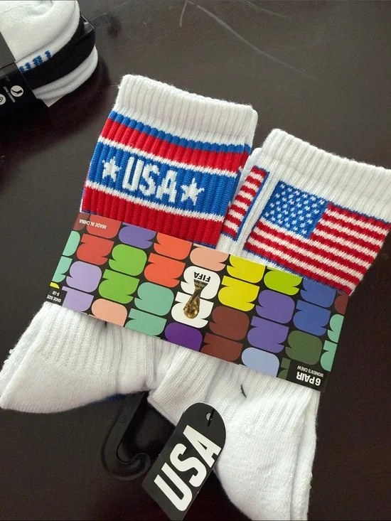 FIFA World Cup 26 Crew Socks Womens 5-10 Multicolor USA Patriotic 6-Pack New