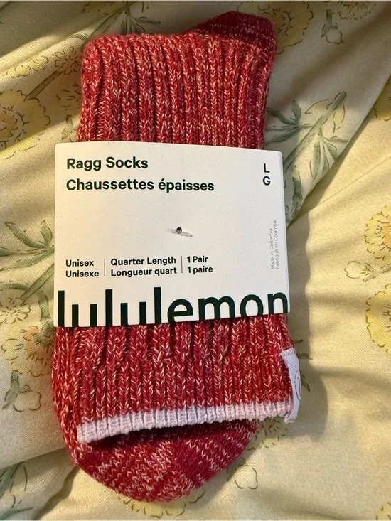 lululemon athletica Red Marled Quarter-Length Ragg Socks