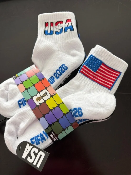 New FIFA World Cup 2026 USA Women’s Quarter Socks 6-Pack sock size 9-11