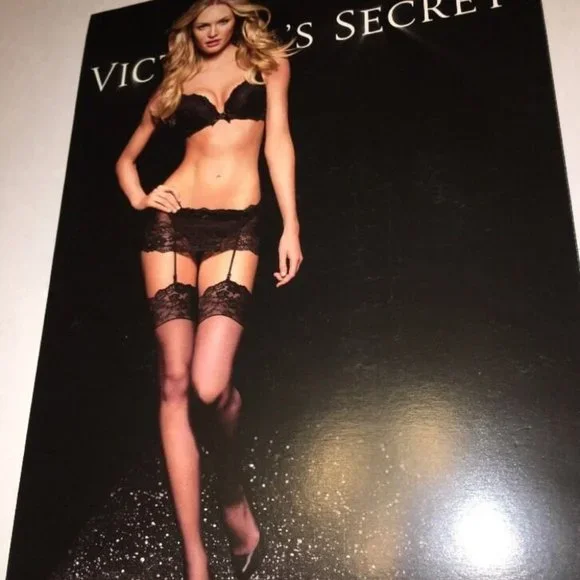 NWT Victorias Secret Lace Top Stockings Tights black Black Sz‎ A