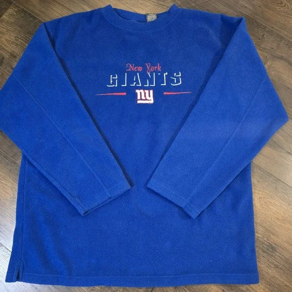 New York Giants Vintage Pullover Fleece Blue Sweatshirt Size‎ XL