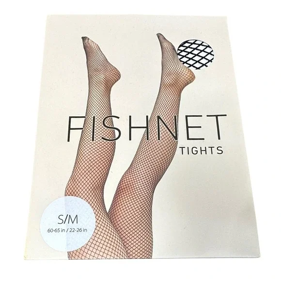Forever‎ 21 Fishnet Tights Womens S/M Black New Diamond Mesh Hosiery #00379396