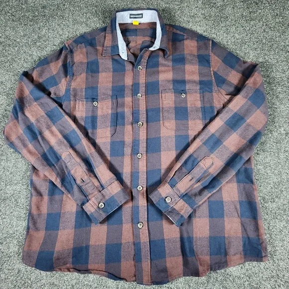 Tailor Vintage Luxe Performance Plaid Flannel Button Up Shirt Men XL‎ Camping