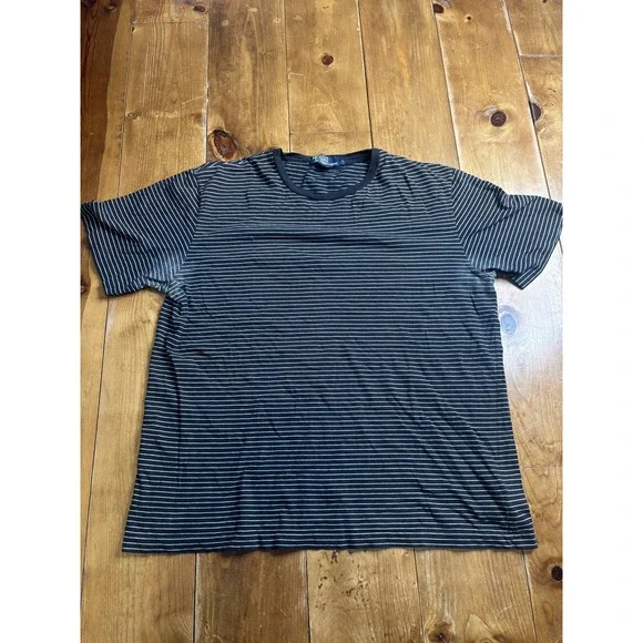 Polo by Ralph Lauren Men's Black & White Striped Crew Neck T-Shirt Size L