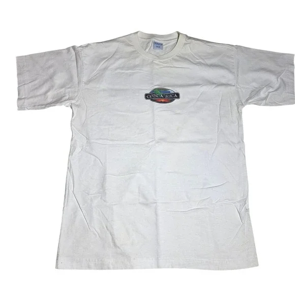 Vintage‎ Planeta Vida Costa Rica Pura Vida Iguana Graphic T-Shirt Mens XL White