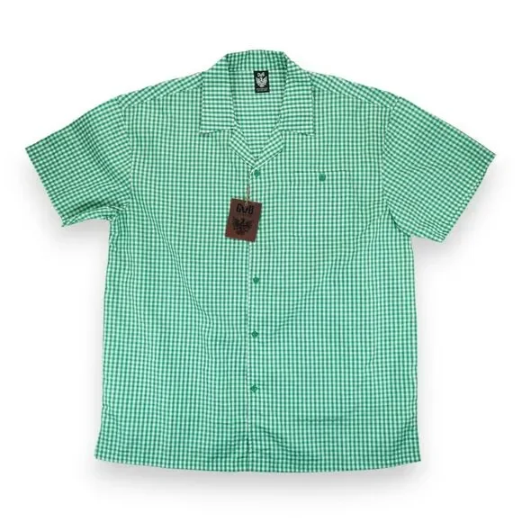 NWT GB‎ BLACK LABEL MEN'S GREEN PLAID SHORT SLEEVES SHIRT 3XL