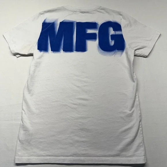 Marithe Francois Girbaud MFG Logo T Shirt White‎ Blue Size M