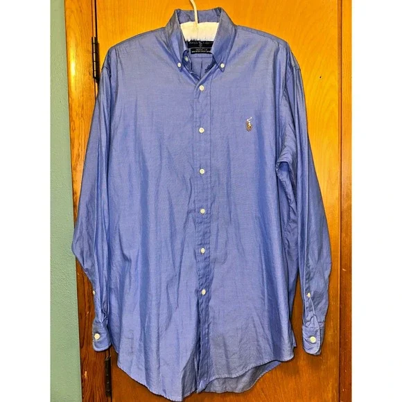 Polo Ralph Lauren Yarmouth Button Down Shirt Men Size 15-33‎ Blue Classic Preppy