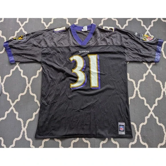 Jamal Lewis Baltimore Ravens Jersey Mens 2XL Black Reebok Y2K‎ Vintage NFL