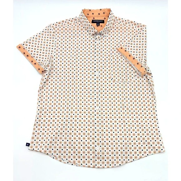Mizzen + Main Leeward Mens XL Trim Short Sleeve Print Button Down Shirt