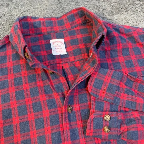 Brooks Brothers‎ Mens Madison Plaid Button Down Long Sleeve Shirt Large