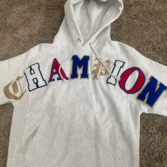 VTG rare champion reverse weave spell‎ out hoodie small NWOT