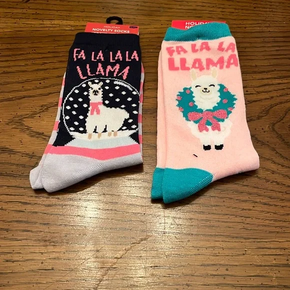 Llama holiday‎ socks, NWOT