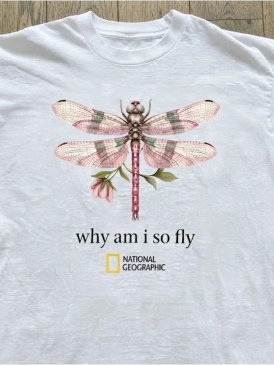 National Geographic Dragonfly Graphic Tee White