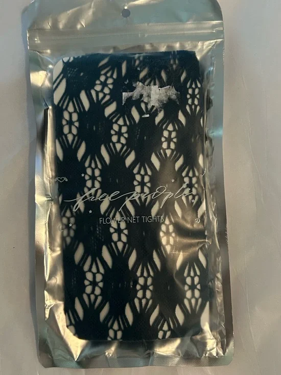 Free People Black Floral Net Tights Phone Sleeve