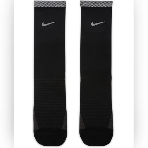 NWT Nike Dri-Fit Spark Unisex Cushioned Crew Running Socks Size Small (Black)