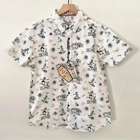 NWT Eighth Avenue Skeleton Button Up Shirt