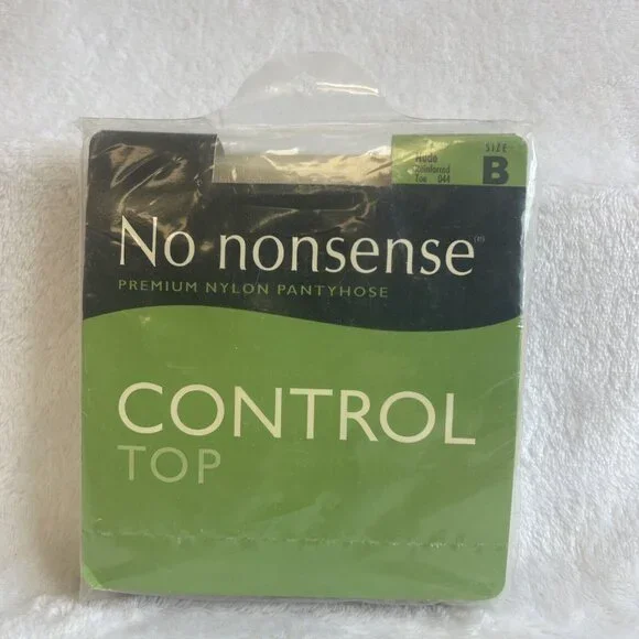 No Nonsense Control Top‎ nylon pantyhose reinforced toe Size B Nude 1 pair 044