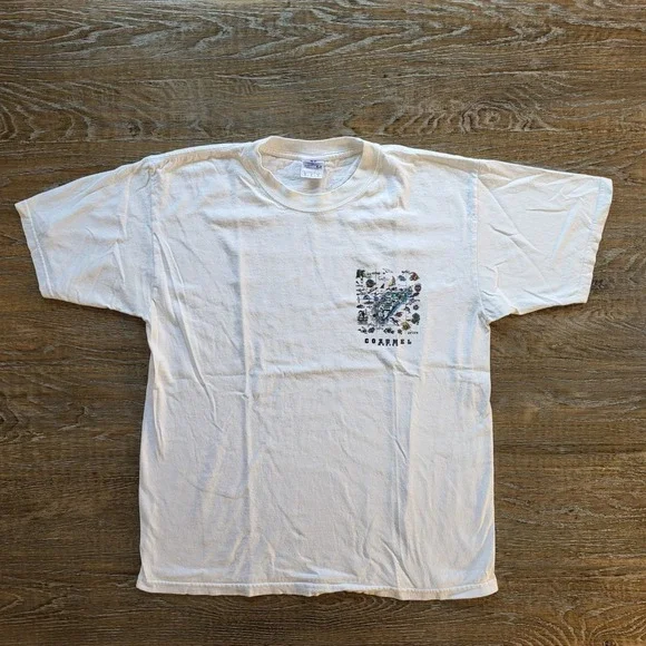 Yazbek Cozumel Mexico Scuba Diving Map T-Shirt Mens Large White Graphic Tee