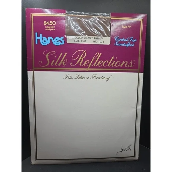 Hanes Silk Reflections Pantyhose‎ Size CD Style 717 Barely There Control Top