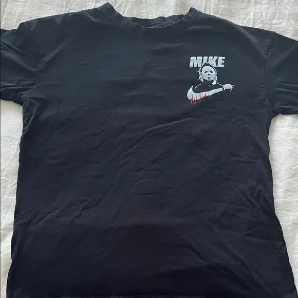 Black Graphic T-Shirt with Mike Design