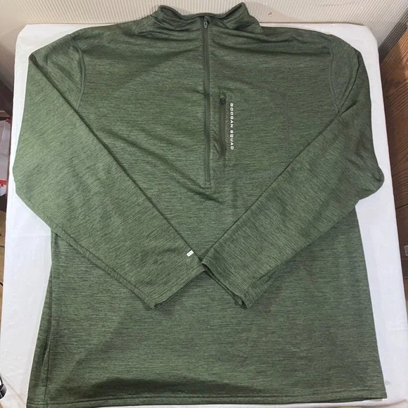Googan Squad Mens 4XL Green Heathered 1/4 Zip Pullover Fishing Shirt Activewear