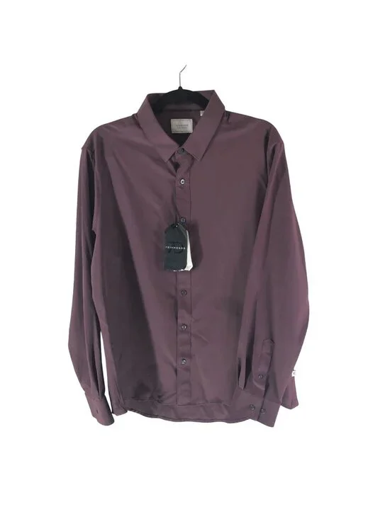 7 Diamonds Mens Liberty Woven Button Down Shirt 4 Way Stretch Purple XXL