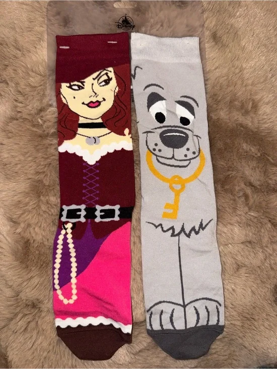 Disney Parks Pirates of the Caribbean Redd & Jail Dog Crew Socks | Adult Size