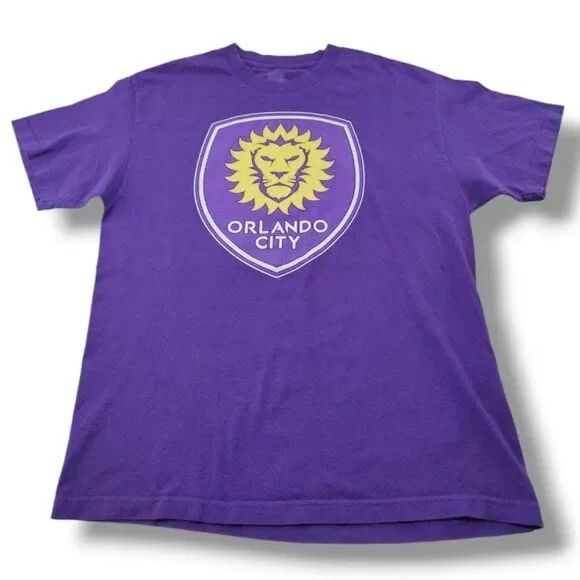 MLS Orlando City Shirt Size Large The Lions Soccer T-Shirt Graphic Print T-Shirt