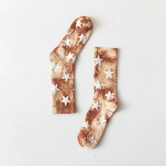 Star Patterned Tie-Dye Socks