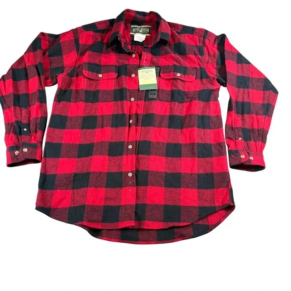 NWT Field & Stream Flannel‎ Shirt Mens XL Tall Red Buffalo Plaid Hunting Camping