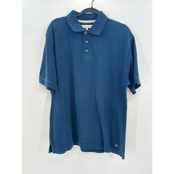 Joseph Abboud‎ Mens Blue Pique Knit Short Sleeve Polo Shirt Size Medium