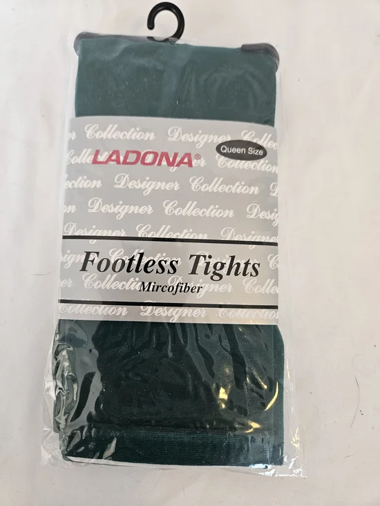 Ladona Footless Microfiber Tights in Hunter Green Queen Size