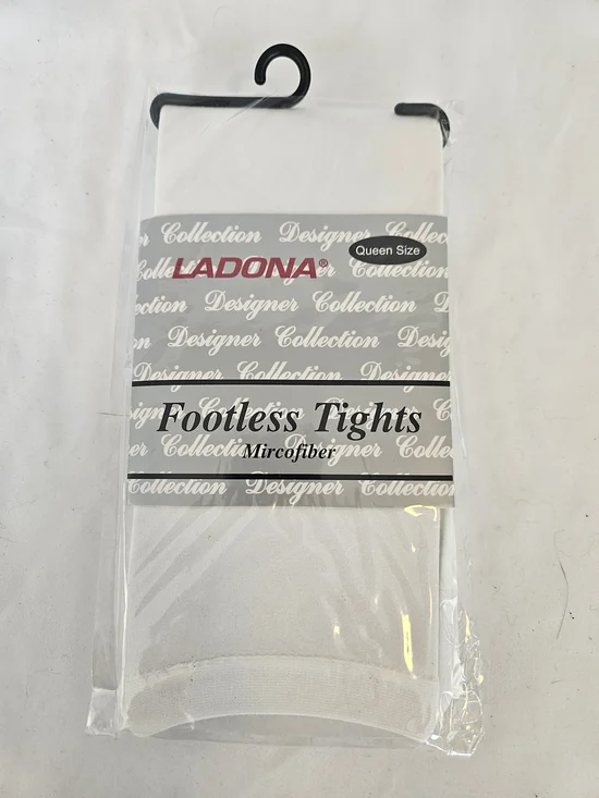Ladona Footless Microfiber Tights - White Queen Size