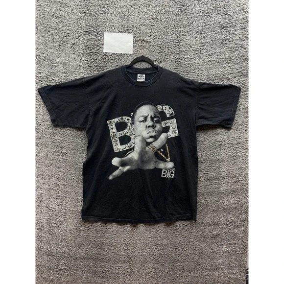 Vintage Pro Max Rhinestone Notorious B.I.G. Graphic T-Shirt Black Size 3XL Tall