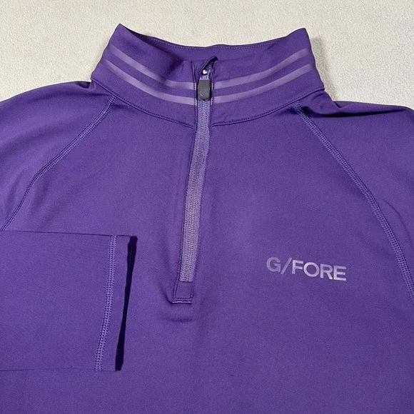 G/Fore 1/4 Zip Pullover Men Small Purple Quarter Zip Sweatshirt Long Sleeve Golf