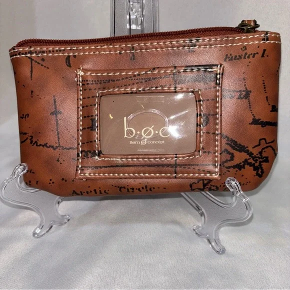 Born Concept  B.O.C. Women’s World Map Brown Wristlet with attached Strap